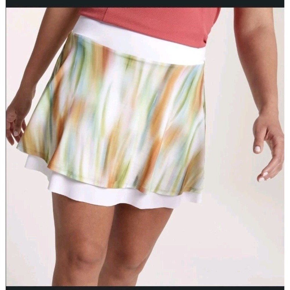 NWT Calia Women's Double Layer Mesh Skort In Filtered Flora Multicolor Sz XS $74